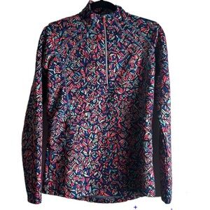 Sunice muddy light weight stretch multi color 1/4 pullover top size medi…